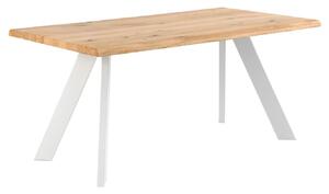 Dubový jídelní stůl Somcasa Lucina 160 x 90 cm s bílou podnoží