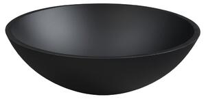 Sapho, TELICA skleněné gravírované umyvadlo, průměr 42 cm, černá, TY181B