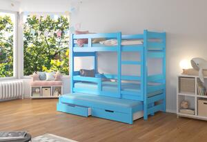 Dětská patrová postel KARLO, 180x75, modrá