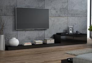 TV stolek LIFE, 300x35x42, bílá/černá lesk