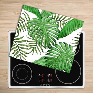 Skleněné deska do kuchyně Tropické listy 60x52 cm