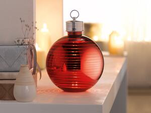 LIVARNO home Vánoční závěsná skleněná koule s LED osvětlením (červená) (100336976001)