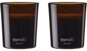 Set dvou sójových vonných svíček Meraki Dark Wood