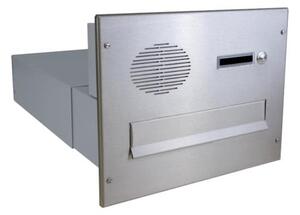 DOLS B-042-U - nerezová poštovní schránka k zazdění, s hovorovým modulem Urmet, jmenovkoua zvonkovým tlačítkem
