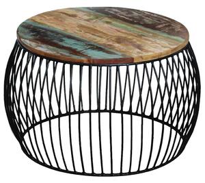 Konferenční stolek kulatý masivní recyklované dřevo 68 x 37 cm 243300