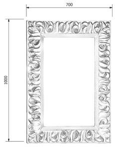 SAPHO ZEEGRAS retro zrcadlo ve vyřezávaném rámu 70x100cm, stříbrná IN432