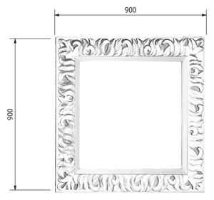 Sapho ZEEGRAS zrcadlo ve vyřezávaném rámu 90x90cm, bílá