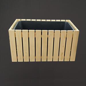 AMADEA Dřevěný designový vyvýšený záhon s nádobou uvnitř, 76x43,6x40cm, 60l nádoba