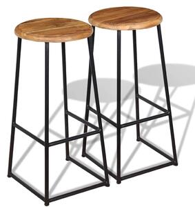Barová stolička 2 ks masivní teak 243459
