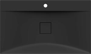 Mexen Poli, umyvadlo na desku z konglomerátu 1/O 80 x 48 cm, černá matná, 23028071