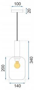 Toolight - skleněná stropní svítilna Amber APP458-1CP, oranžová, OSW-00588
