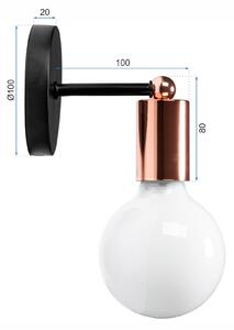 Toolight - kovová nástěnná lampa E27 60W 392205, černá, OSW-04016