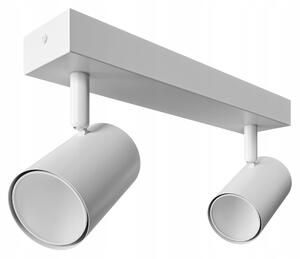 Bílé přisazené bodové svítidlo GU10, nastavitelné, 2× GU10, Ø 55 mm
