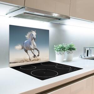 Skleněné deska do kuchyně Bílý kůň v cvalu 60x52 cm