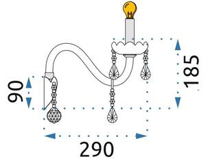 Toolight - nástěnná křišťálová lampa Kinkiet 300755, OSW-04602