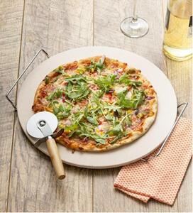 Pronett Pizza set - kameninový podnos 33 cm + kráječ