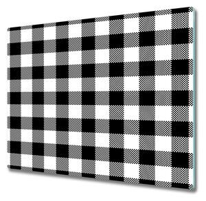 Skleněné deska do kuchyně Černobílá mřížka 60x52 cm