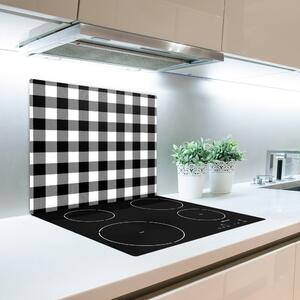 Skleněné deska do kuchyně Černobílá mřížka 60x52 cm