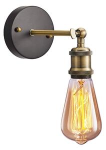 Toolight - nástěnná kovová lampa E27 60W Loft APP618-1W, retro zlatá-černá, OSW-03797