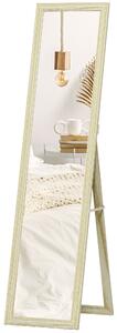HOMCOM celozrcadlové obdélníkové zrcadlo na podlahu i stěnu, přírodní dřevo — 37 x 37 x 154 cm | Aosom