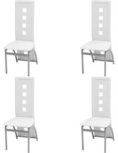 Jídelní židle 4 ks bílé umělá kůže 243647