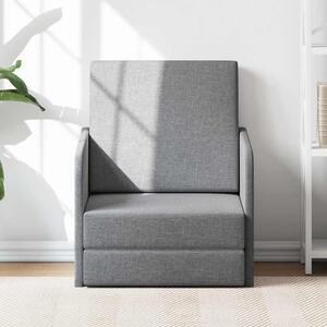 Rozkládací křeslo světle šedé textil 243648