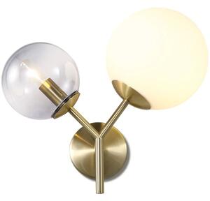 Toolight - nástěnná skleněná lampa E27 60W APP1012-2W, zlatá, OSW-09481