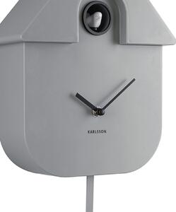 KARLSSON Nástěnné hodiny Modern Cuckoo šedá 40 × 9 × 23 cm