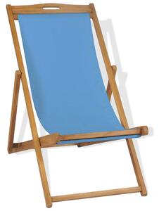 Kempingová židle teakové dřevo 56 x 105 x 96 cm modrá