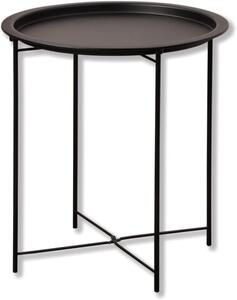 Kesper Odkládací stolek s podnosem, černý, průměr 47 cm, výška 50 cm