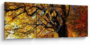 Obraz podzimu (s hodinami) (90x30 cm)
