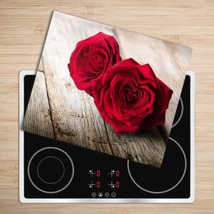 Skleněné deska do kuchyně Růže na dřevo 60x52 cm