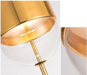 Toolight - Závěsná skleněná-kovová lampa APP549-1CP, zlatá, OSW-08553