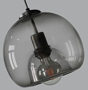 Toolight - závěsná skleněná svítilna s kouřového skla E27 60W APP1027-1CP, černá, OSW-01154