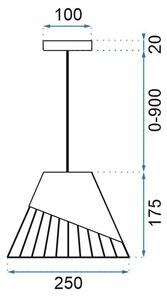 Toolight - závěsná stropní zrcadlová lampa APP229-1CP, černá-šedá, OSW-00887
