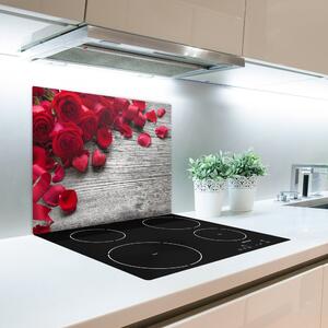 Skleněné deska do kuchyně Červené růže 60x52 cm