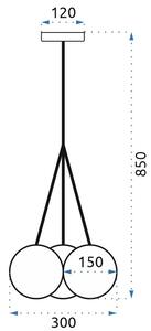 Toolight - Stropní svítidlo 3xE27, černá-bílá, OSW-05365