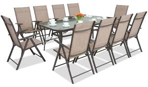 Hnědý Modena/Rosario ocelový jídelní nábytek pro X osob s velkým stolem 200 cm Garden Point