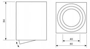 Bílé přisazené bodové svítidlo GU10, nastavitelné, 80 × 80 mm