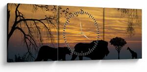 Obraz Safari (s hodinami) (90x30 cm)