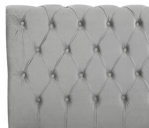 Světle šedá čalouněná manželská postel Chesterfield 180x200 cm AVALLON