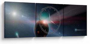 Obraz planetky (s hodinami) (90x30 cm)