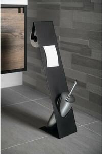 RIDDER 11202410 Sydney stojan s držákem na toaletní papír a WC štětkou, černá/chrom