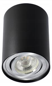 Černostříbrné přisazené bodové svítidlo GU10, Ø 84 mm