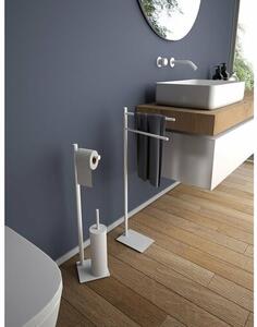 GEDY TR3222 Trilly stojan s držákem na toaletní papír a WC štětkou, hranatý, bílá matná