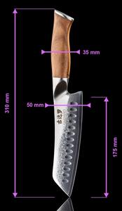 Gudaro - Damaškový kuchyňský nůž TAKUMI 7", 67 vrstev oceli, délka 17,5cm, ořech