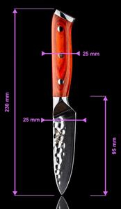 Gudaro - Damaškový kuchyňský nůž MIYABI 3,5", 67 vrstev oceli, délka 9,5 cm