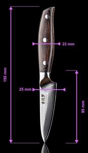 Gudaro - Damaškový kuchyňský nůž SHIRO 3,5", 67 vrstev oceli, délka 9,5 cm