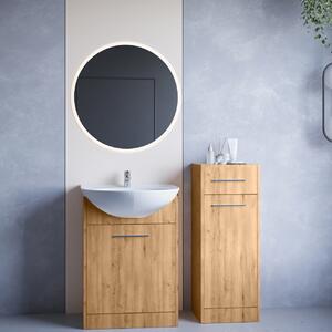 Koupelnový nábytek se zrcadlem NEPPA MINI LED dub artisan