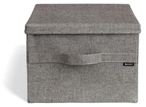 Šedý látkový úložný box s víkem 36x46x25 cm Soft Storage Large – Bigso